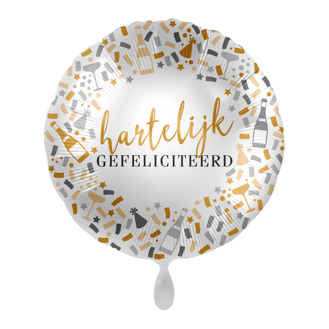 Helium Ballon Hartelijk Gefeliciteerd van Premioloon koop je bij Partywinkel