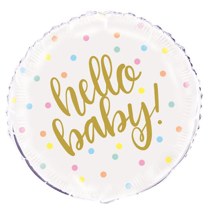 Helium Ballon Hello Baby 45cm leeg van Unique koop je bij Partywinkel