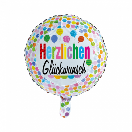 Helium Ballon Herzlichen Gl√ºckwunsch Confetti 45cm leeg van WeFiesta koop je bij Partywinkel