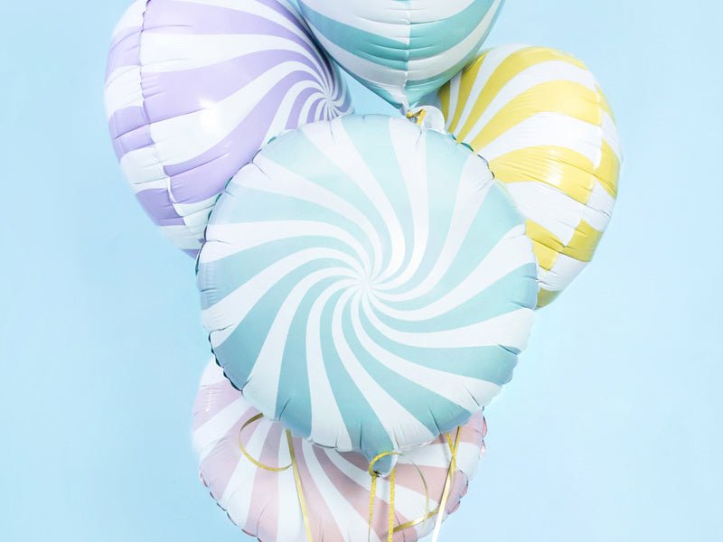 Helium Ballon Lichtblauw Swirl 45cm leeg van Partydeco koop je bij Partywinkel