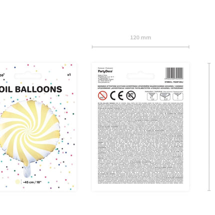 Helium Ballon Lichtgeel Swirl 45cm leeg van Partydeco koop je bij Partywinkel