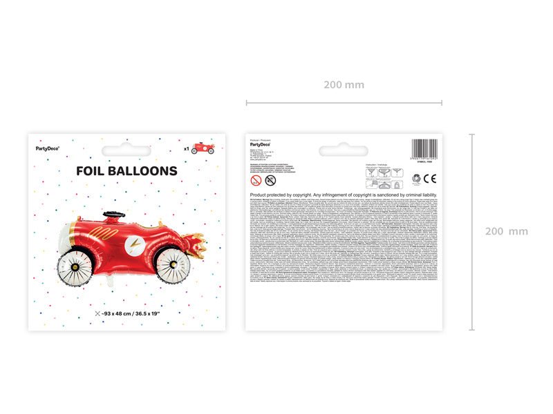 Helium Ballon Race Auto Leeg 1,11m van Partydeco koop je bij Partywinkel