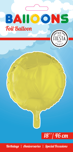 Helium Ballon Rond Geel 46cm leeg van WeFiesta koop je bij Partywinkel