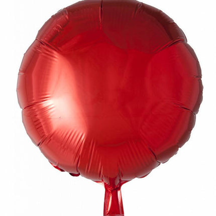 Helium Ballon Rond Rood 46cm leeg van WeFiesta koop je bij Partywinkel