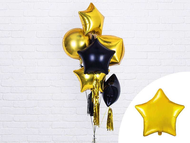 Helium Ballon Ster Goud Glansend Leeg 48cm van Partydeco koop je bij Partywinkel