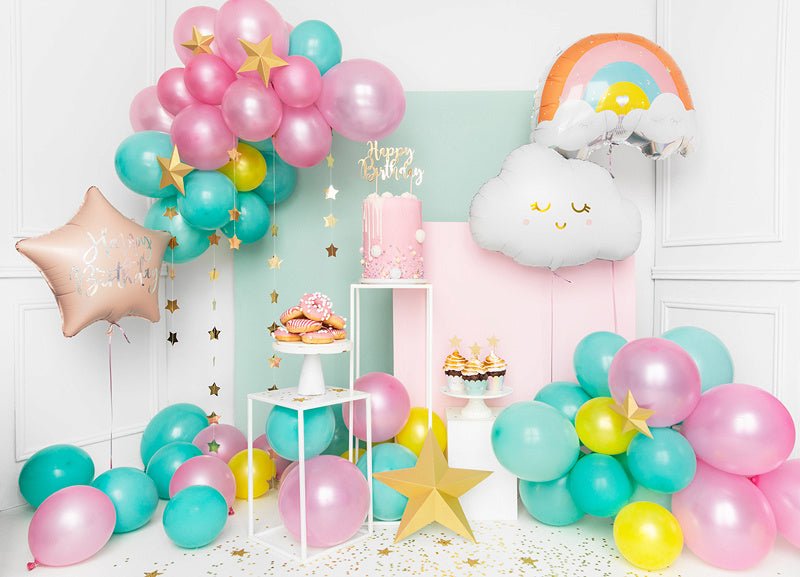 Helium Ballon Ster Happy Birthday Lichtroze Leeg 40cm van Partydeco koop je bij Partywinkel
