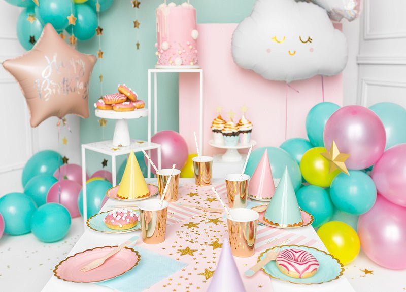 Helium Ballon Ster Happy Birthday Lichtroze Leeg 40cm van Partydeco koop je bij Partywinkel