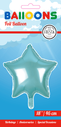 Helium Ballon Ster Lichtblauw 46cm leeg van WeFiesta koop je bij Partywinkel