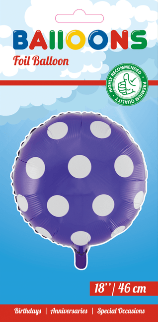 Helium Ballon Stippen Paars 45cm leeg van WeFiesta koop je bij Partywinkel