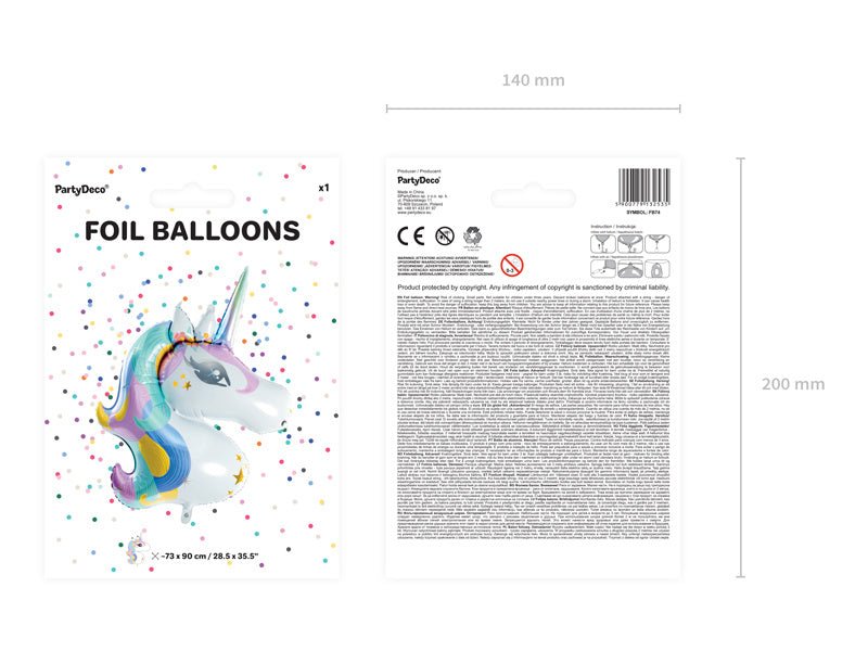Helium Ballon Unicorn Leeg 90cm van Partydeco koop je bij Partywinkel