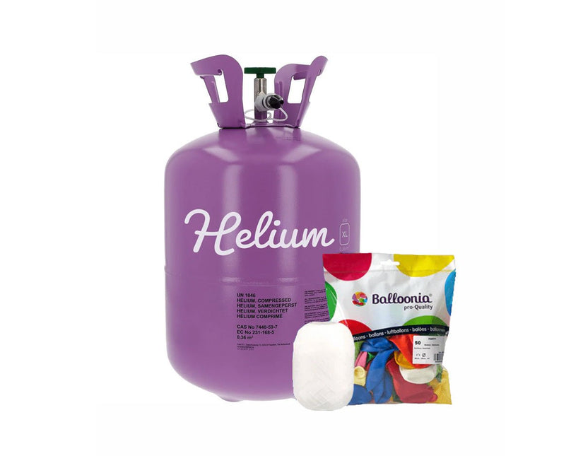 Helium Tank met 50 Ballonnen en Lint van Partywinkel koop je bij Partywinkel