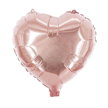 Hart Helium Ballon Rose Goud Glanzend Leeg 45cm