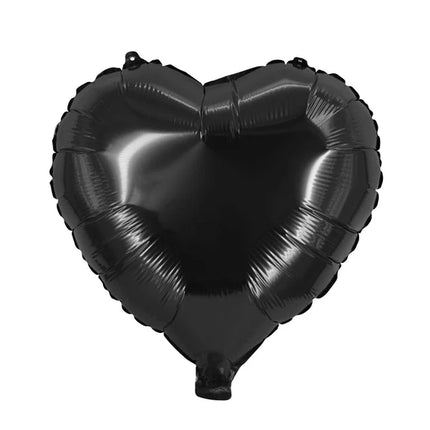 Hart Helium Ballon Zwart Leeg 45cm