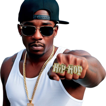 Hip Hop Ring Goud Hip Hop van Fiestas Guirca koop je bij Partywinkel