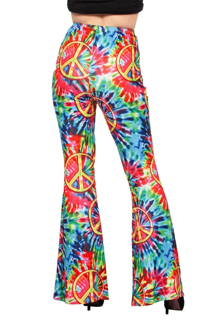 Hippie 60S Broek Dames Tie Dye van Wilbers & Wilbers koop je bij Partywinkel