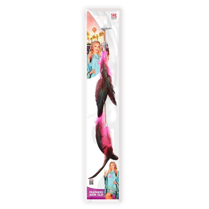 Hippie 60S Haarclip Roze van Widmann koop je bij Partywinkel
