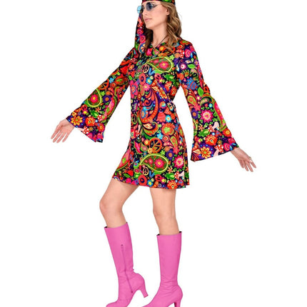Hippie 60S Jurk Dames Bloemen van Widmann koop je bij Partywinkel