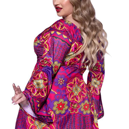 Hippie 60S Jurk Paars Roze Dames Leg Avenue van Leg Avenue koop je bij Partywinkel