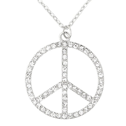 Hippie 60S Ketting Zilver Peace van Widmann koop je bij Partywinkel