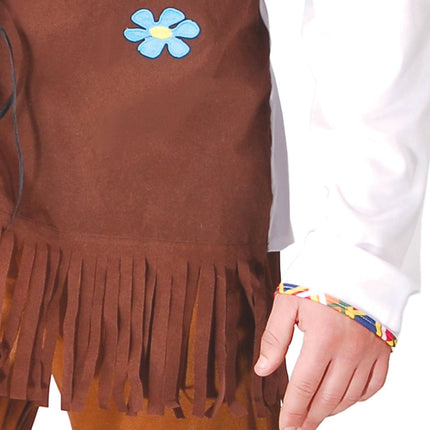 Hippie 60S Kostuum Bruin Wit Heren van Fiestas Guirca koop je bij Partywinkel
