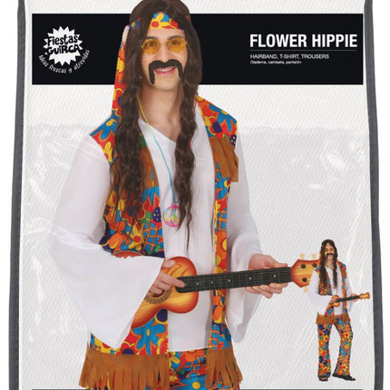 Hippie 60S Kostuum Heren Bloemen 3 delig van Fiestas Guirca koop je bij Partywinkel