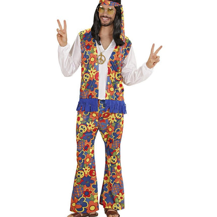 Hippie 60S Kostuum Heren Bloemen van Widmann koop je bij Partywinkel
