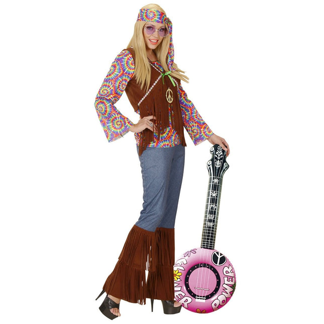 Hippie 60S Nep Banjo Roze Opblaasbaar 1m van Widmann koop je bij Partywinkel