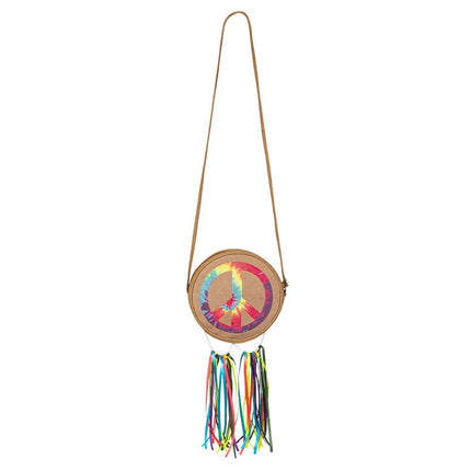 Hippie 60S Schoudertasje Regenboog Peace van Boland koop je bij Partywinkel
