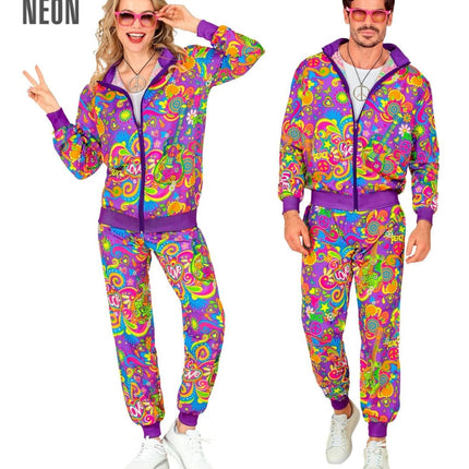 Hippie 60S Trainingspak Fout Paars van Widmann koop je bij Partywinkel