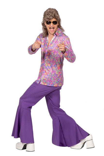 Hippie Blouse Bloemen Paars van Wilbers & Wilbers koop je bij Partywinkel