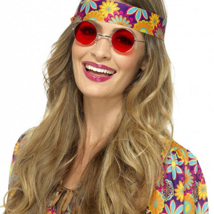 Hippie Bril Rood van Smiffys koop je bij Partywinkel