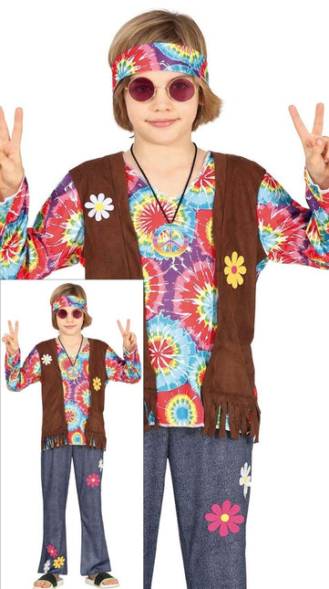 Hippie Kostuum Jongen Bloemen van Fiestas Guirca koop je bij Partywinkel