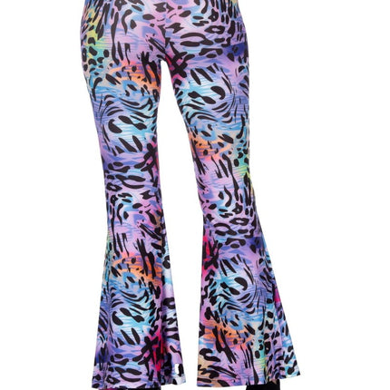Hippie 60S Broek Paars Panterprint van Wilbers & Wilbers koop je bij Partywinkel