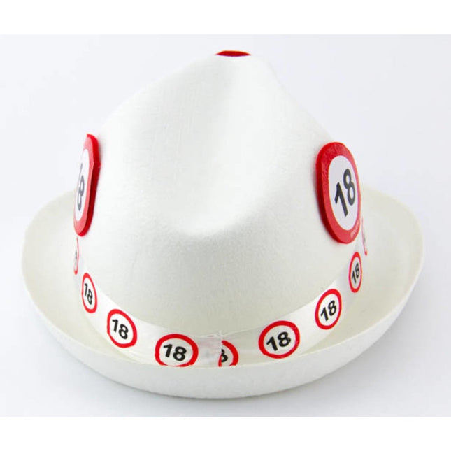 Hoed 18 Jaar Verkeersbord van Folat koop je bij Partywinkel