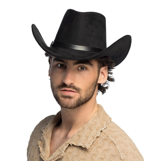 Hoed cowboy Bronco zwart van Boland koop je bij Partywinkel