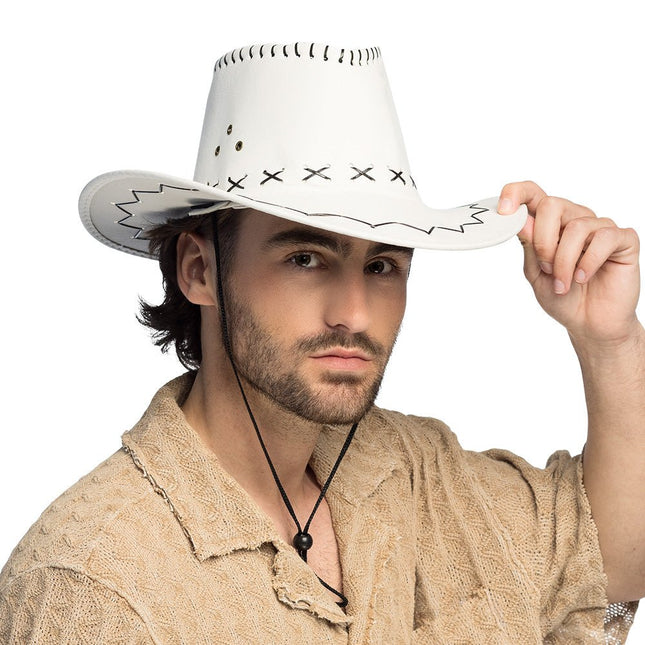Hoed cowboy Savanne wit van Boland koop je bij Partywinkel