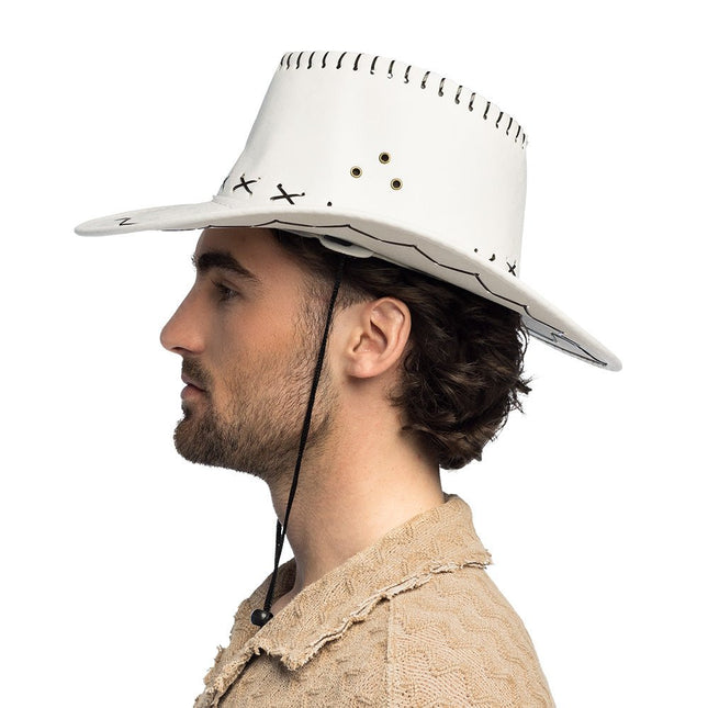 Hoed cowboy Savanne wit van Boland koop je bij Partywinkel