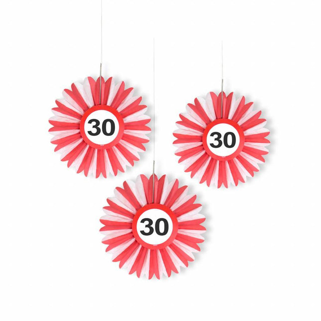 Honeycomb 30 Jaar Verkeersbord 25cm 3st van Folat koop je bij Partywinkel