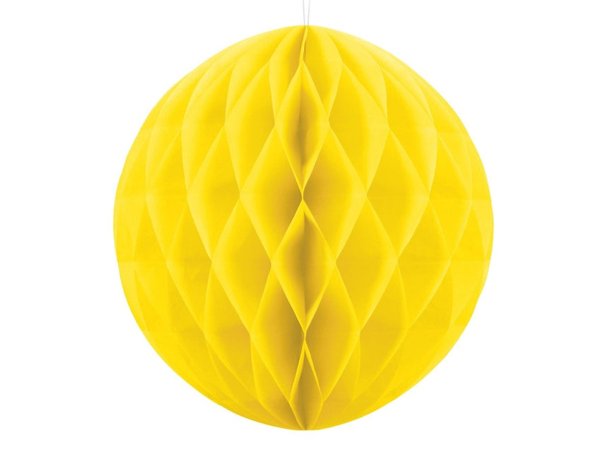 Honeycomb Bal Geel 20cm van Partydeco koop je bij Partywinkel