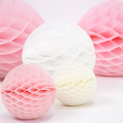 Honeycomb Bal Lichtroze 30cm van Partydeco koop je bij Partywinkel