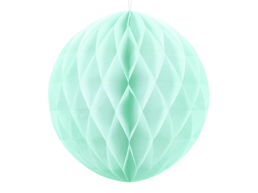 Honeycomb Bal Mintgroen 20cm van Partydeco koop je bij Partywinkel