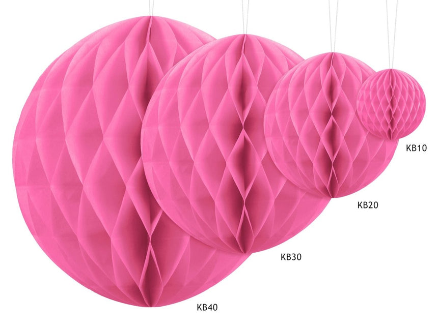 Honeycomb Bal Roze 20cm van Partydeco koop je bij Partywinkel