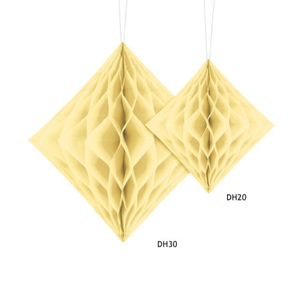 Honeycomb Diamant Lichtgeel 20cm van Partydeco koop je bij Partywinkel
