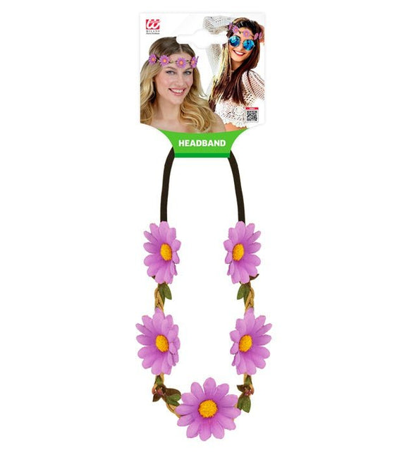Hoofdband Bloemen Paars van Widmann koop je bij Partywinkel