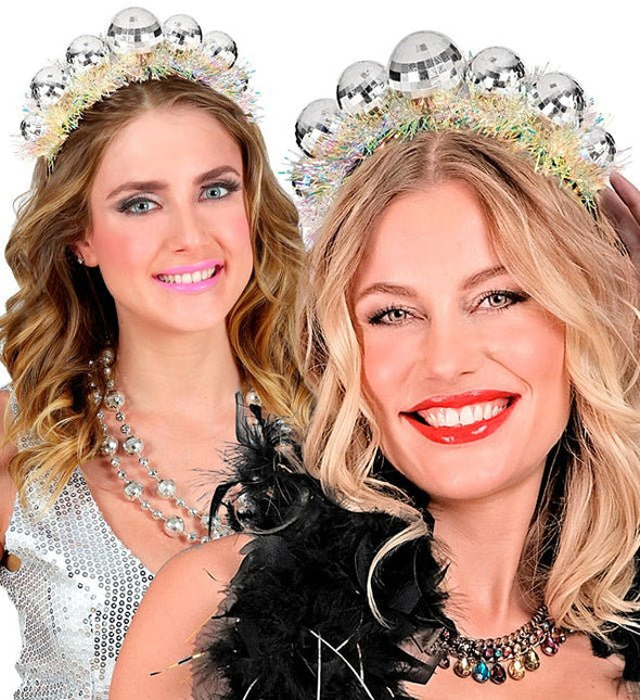 Hoofdband Disco Ballen Met Sliertjes van Widmann koop je bij Partywinkel