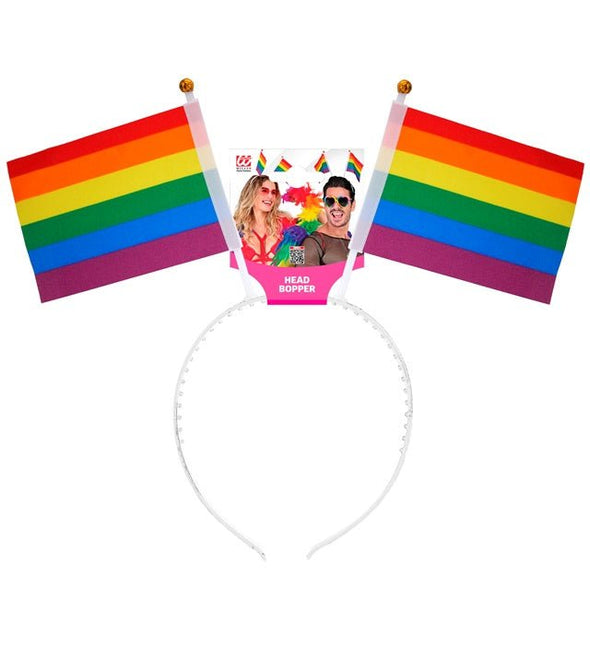 Hoofdband regenboog vlaggen van Widmann koop je bij Partywinkel