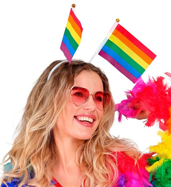 Hoofdband regenboog vlaggen van Widmann koop je bij Partywinkel