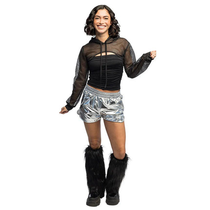 Hotpants Shiny zilver van Boland koop je bij Partywinkel