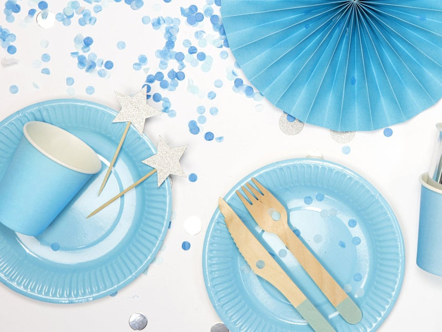 Houten Bestek Mintgroen 16cm 18 delig van Partydeco koop je bij Partywinkel