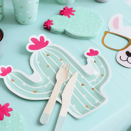 Houten Bestek Mintgroen 16cm 18 delig van Partydeco koop je bij Partywinkel